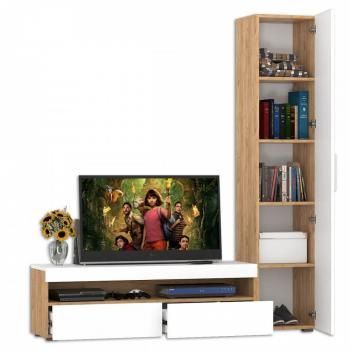 Гостиная Mobi Альба Комплектация № 5 Тумба под ТВ + Шкаф-пенал