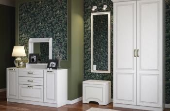 Пуф Mobi Ливерпуль 14.02 + Зеркало 03.242 + Шкаф для одежды + Карниз 1000