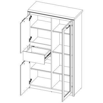 Шкаф с витриной Анрэкс 1V2D1S BJORK