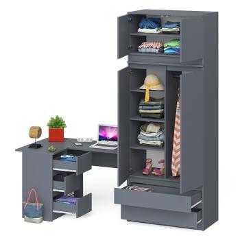 Стол компьютерный СВК Мори МС-16 левый + Шкаф МШ900.1 + Антресоль МА900.1