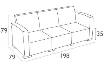 Диван пластиковый плетеный с подушками ReeHouse Monaco Lounge XL