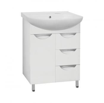 Тумба с раковиной Style Line Жасмин 65 (3 ящ.) + Умывальник Стелла 65