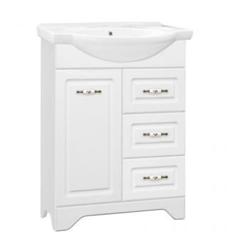 Тумба с раковиной Style Line Олеандр-2 65 (3 ящ.) + Умывальник Байкал 65