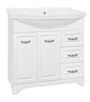 Тумба с раковиной Style Line Олеандр-2 90 (3 ящ.) + Умывальник Эльбрус 90