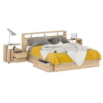 Кровать с ящиками СВК Камелия 1600 + две тумбы