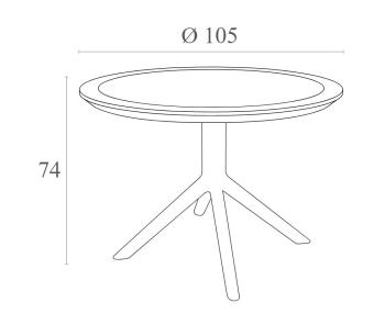 Стол пластиковый обеденный ReeHouse Sky Table Ø105