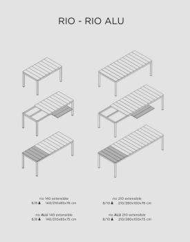 Стол металлический раздвижной ReeHouse Rio Alu 140 Extensibile