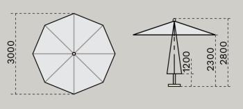 Зонт профессиональный ReeHouse Palladio Standard 3000х3000х2800