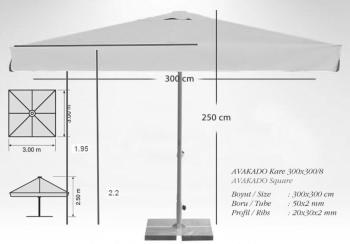 Зонт профессиональный THEUMBRELA SEMSIYE EVI Avocado 3000х3000