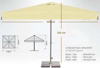 Зонт профессиональный THEUMBRELA SEMSIYE EVI Avocado 4000х4000