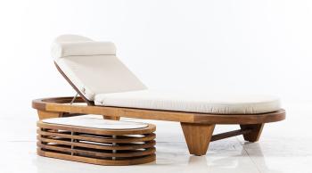 Шезлонг-лежак деревянный с матрасом WArt Spain