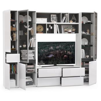 Гостиная Mobi Сидней Комплектация № 32 13.63 + 15.57 2шт + 13.201 2шт + 13.202