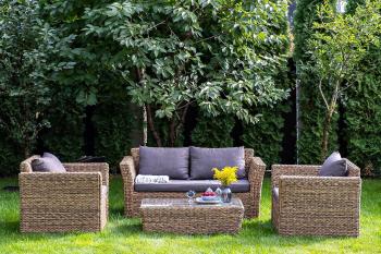 Журнальный столик из искусственного ротанга (гиацинт) 4sis Капучино