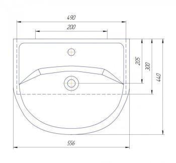 Тумба Style Line Ирис 55 под умывальник Уют 55 + Умывальник Уют 55