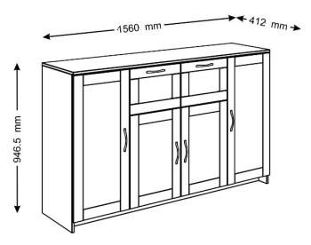 Тумба Гуд Лакк Сириус 156х95 (4 двери и 2 ящика)