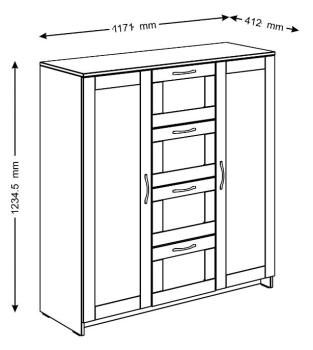 Тумба Гуд Лакк Сириус 117х123 (2 двери и 4 ящика)