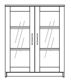 Тумба Гуд Лакк Сириус 78х95 (2 двери со стеклом)