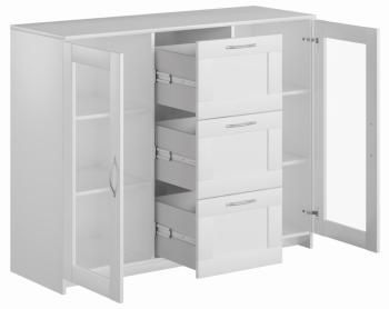 Тумба Гуд Лакк Сириус 117х95 (2 двери со стеклом и 3 ящика)