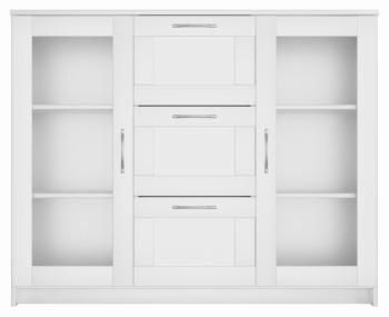 Тумба Гуд Лакк Сириус 117х95 (2 двери со стеклом и 3 ящика)