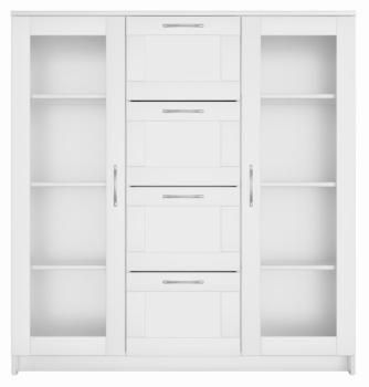 Тумба Гуд Лакк Сириус 117х123 (2 двери со стеклом и 4 ящика)