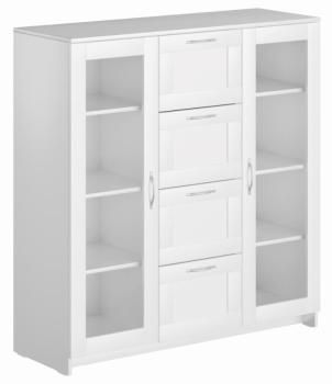 Тумба Гуд Лакк Сириус 117х123 (2 двери со стеклом и 4 ящика)