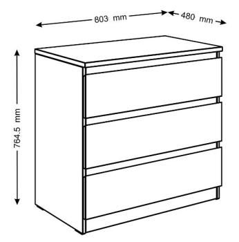 Комод Гуд Лакк Мальта 80х76 (3 ящика)
