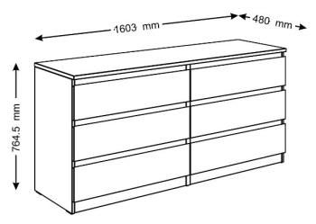 Комод Гуд Лакк Мальта 160х76 (6 ящиков)