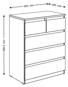 Комод Гуд Лакк Мальта 80х99 (3+2 ящика)