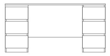 Стол письменный Гуд Лакк Кастор 151х65 (6 ящиков)