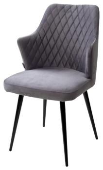 СЕРЫЙ #27, велюр / черный каркас