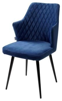 СИНИЙ #29, велюр / черный каркас