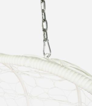 Подвесной диван M-group ЛЕЖЕБОКА с ротангом белый