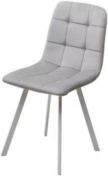 H-09 Светло-серый, велюр / белый каркас