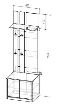 Вешалка с зеркалом Атлант Бруно