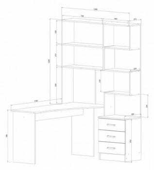 Компьютерный стол Woodville Ганор левый