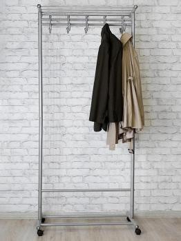 Вешалка напольная на колесах Мебелик М 9 с крючками