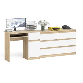 Дуб Сонома/Белый