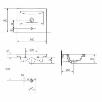 Тумба Style Line Канна 50 под умывальник Комо-50 + Умывальник СОМО 50