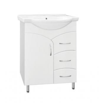 Тумба с раковиной Style Line Эко Стандарт 22 (3 ящ.) + Умывальник Байкал 65
