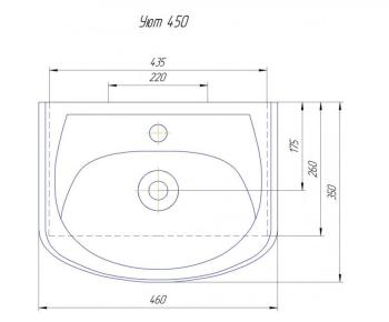 Тумба Style Line 2 под умывальник Уют 45 + Умывальник Уют 45