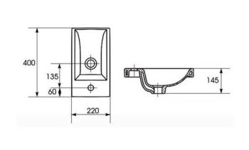 Тумба Style Line 1 под умывальник Комо 40 + Умывальник СОМО 40