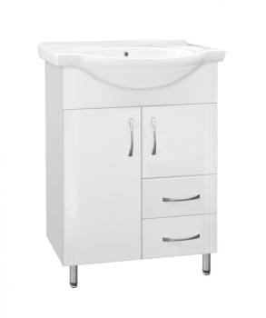 Тумба Style Line 10/2 (2 ящ.) под умывальник Байкал 60 + Умывальник Байкал 60