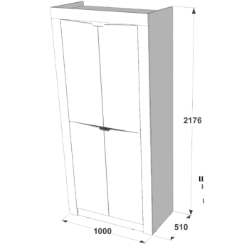Шкаф 2-х дверный FANT Ольга 5 для одежды