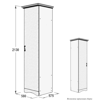 Шкаф для белья однодверный FANT Ольга 1 Н
