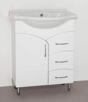 Тумба с раковиной Style Line Эко Стандарт 22 (3 ящ.) + Умывальник Байкал 65
