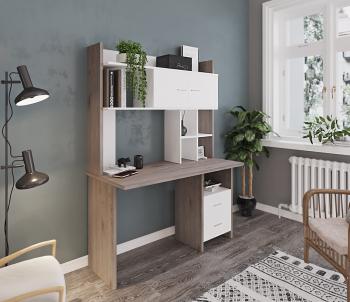 Компьютерный стол Мэрдэс СКЛ-Прям130+НКЛХ-130 с надстройкой