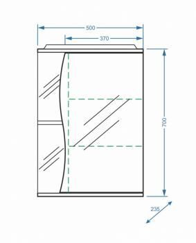 Зеркало-шкаф Stella Polar Верея 50/С правое