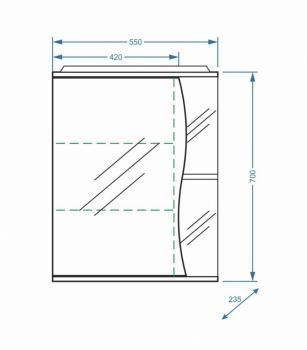 Зеркало-шкаф Stella Polar Верея 55/С левое