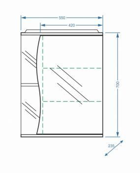 Зеркало-шкаф Stella Polar Верея 55/С правое