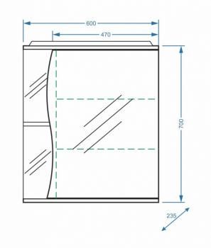 Зеркало-шкаф Stella Polar Верея 60/С правое